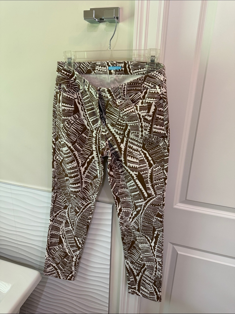 J. McLaughlin Brown & White Patterned Kids' Jeans